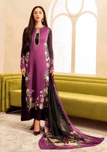 Shamoze Silk – Digital Bloom 3pc Unstitched Suit