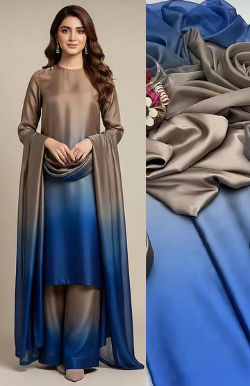 Shamoze Silk – Digital Bloom 3pc Unstitched Suit