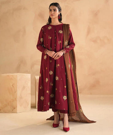 🌸 WINTER'S COLLECTION 🌸  🟥 BRAND NAME : LIBAAS 🟨 CATEGORY : DHANAK 3PC Embroidered (004)