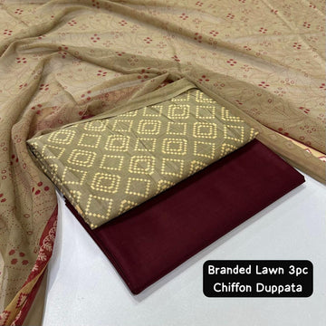 Maria.B.  Lawn with Chiffon Dupatta 3pc