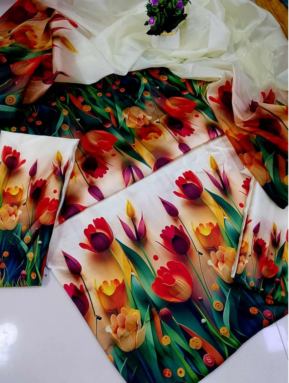 Shamoze Silk – Digital Bloom 3pc Unstitched Suit