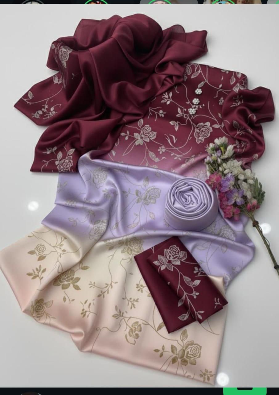 Shamoze Silk – Digital Bloom 3pc Unstitched Suit