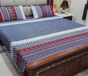 3 Piece Cotton Crystal Bedsheet [001]