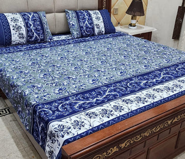 3 Piece Cotton Crystal Bedsheet [003]