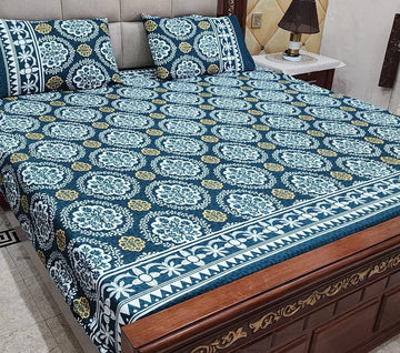 3 Piece Cotton Crystal Bedsheet [004]