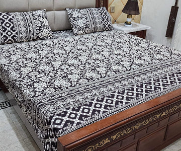 3 Piece Cotton Crystal Bedsheet [006]