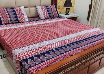 3 Piece Cotton Crystal Bedsheet [005]
