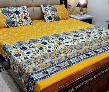 3 Piece Cotton Crystal Bedsheet [009]