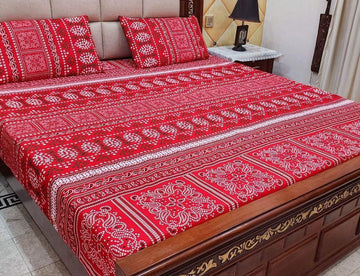 3 Piece Cotton Crystal Bedsheet [012]
