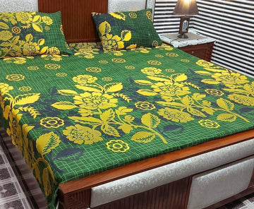 3 Piece Cotton Crystal Bedsheet [014]