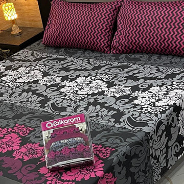 alkaram 3pc Printed Bedsheet [0010]