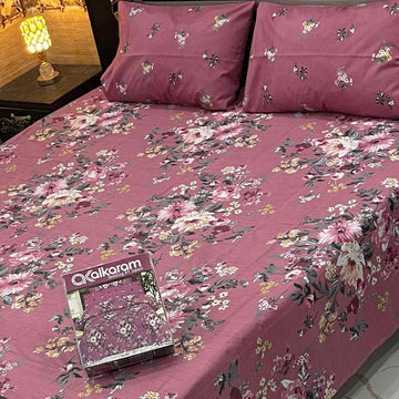 alkaram 3pc Printed Bedsheet [0002]