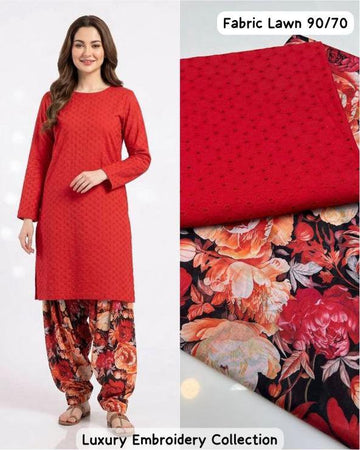 Chicken Kari lawn 2 pc unstitched [015]
