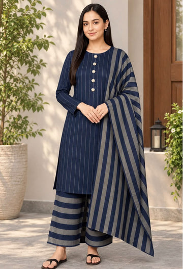 3pc Multani Susi Khaadi (Blue)